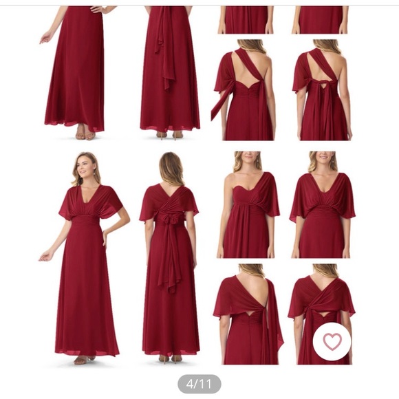 Burgundy bridesmaid dress size 20 multiple styles in one dress - Picture 3 of 3